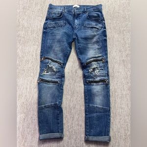 Zara biker style denim jeans